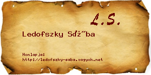 Ledofszky Sába névjegykártya